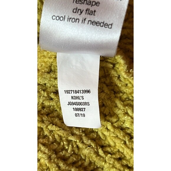 SO Goods For Life Womens Yellow Crew Neck Pullover Sweater Size Small Preowned - Picture 11 of 12